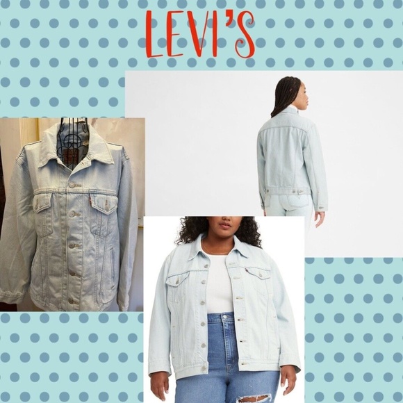 LEVI'S "HOME SWEET HOME" EX-BOYFRIEND JEAN JACKET~LIGHT WASH~100% COTTON~1X - Picture 1 of 8